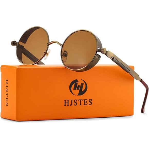 Accessories - Round Steampunk Sunglasses for Women - Retro Metal Frames and UV Protection